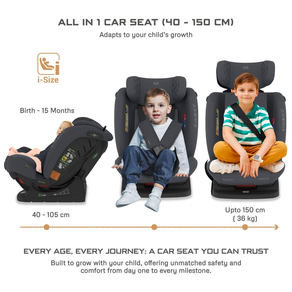 Neobreez i Eroca i Size All In1 Convertible Car Seat Grey