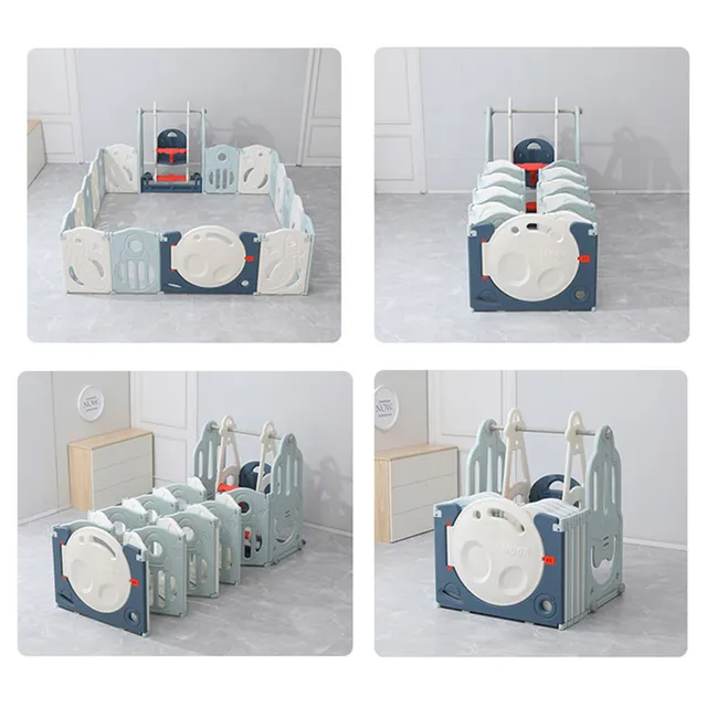 Bumble And Bird Playpen Swing And Basketball Hoop Blue 16pcs