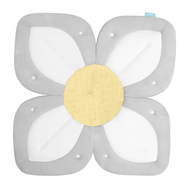 Blooming Bath Baby Bath Lotus With Snaps Grey White Yellow