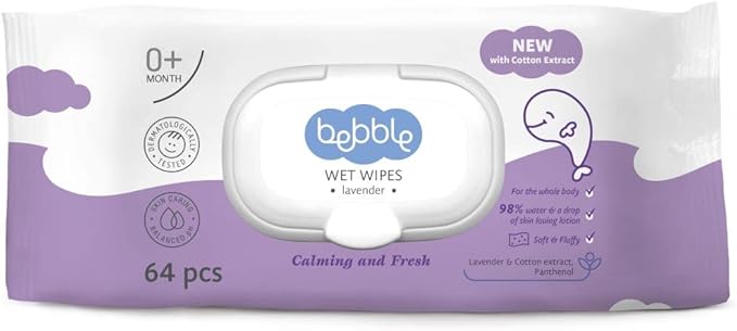 Bebble Wet Wipes With Lavender Extract 64G