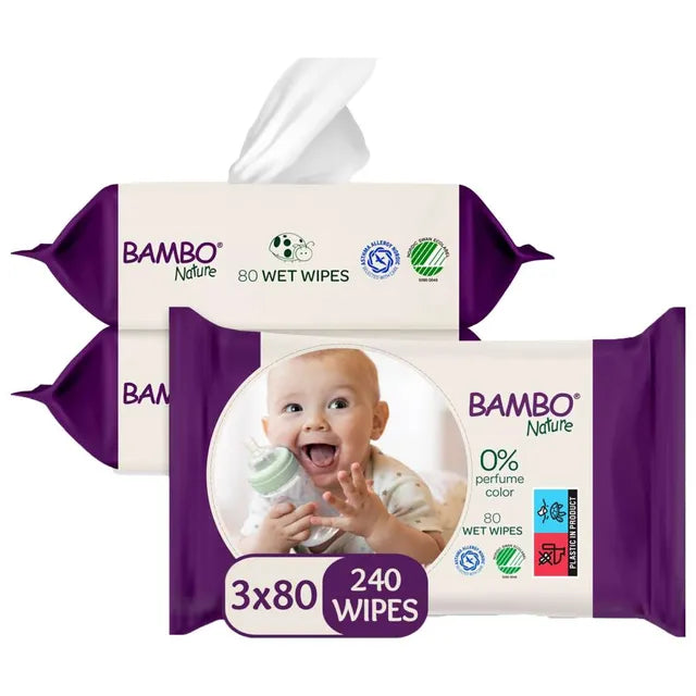 Bambo Nature Wet Wipes 3x80s