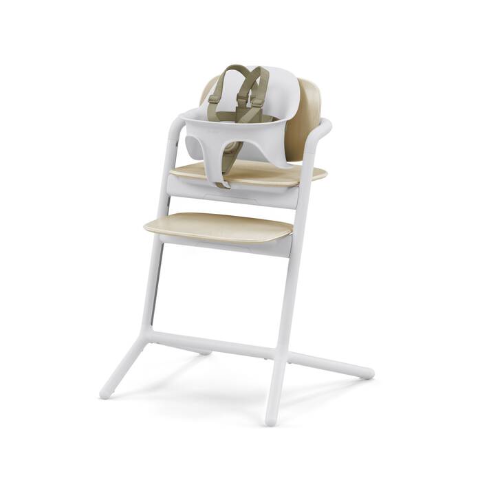 Cybex Lemo 3 In 1 High Chair and Bouncer Set Sand White & White