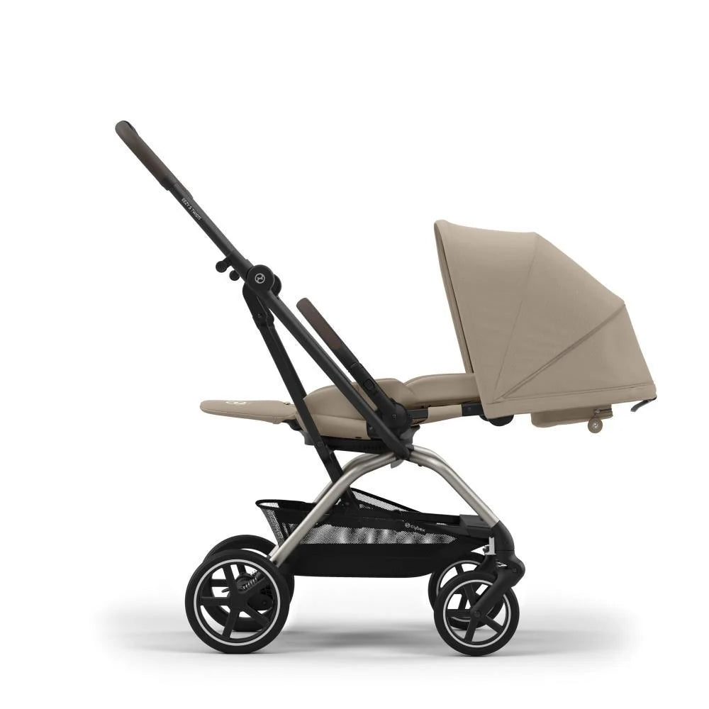 عربة الأطفال Cybex Gold PU1 Eezy S Twist + 2 بلون اللوز والبيج