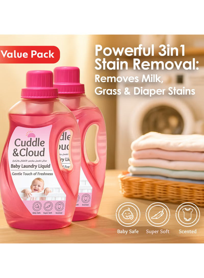 سائل غسيل الملابس للأطفال من كادل آند كلاود، 1000 مل، عبوة من قطعتين، عبوة اقتصادية