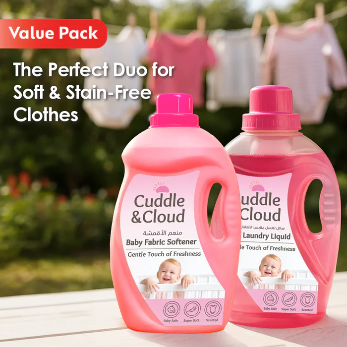 Cuddle & Cloud Baby Fabric Softener 2000ml And Laundry Liquid 1000ml