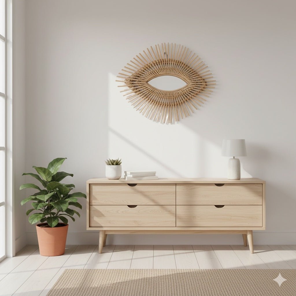 Cuddle Mata Rattan Mirror