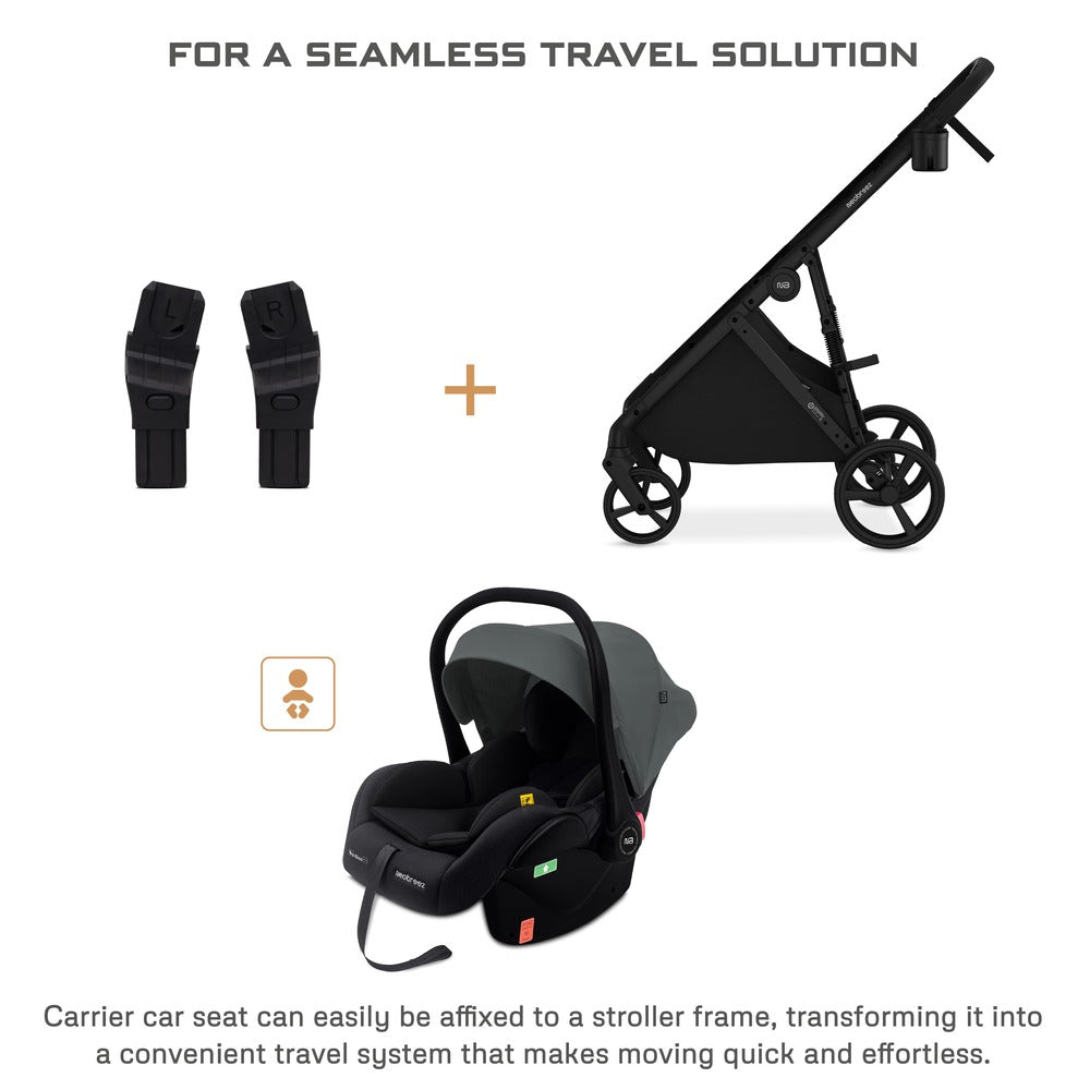 Neobreez i Sacro i Size Lightweight Baby Car Seat Carrier Grey/Black