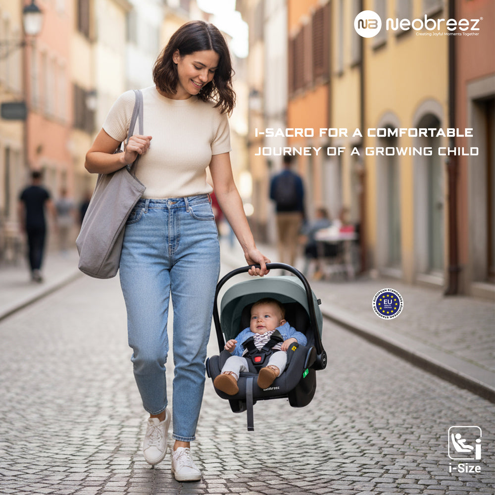 Neobreez i Sacro i Size Lightweight Baby Car Seat Carrier Grey/Black