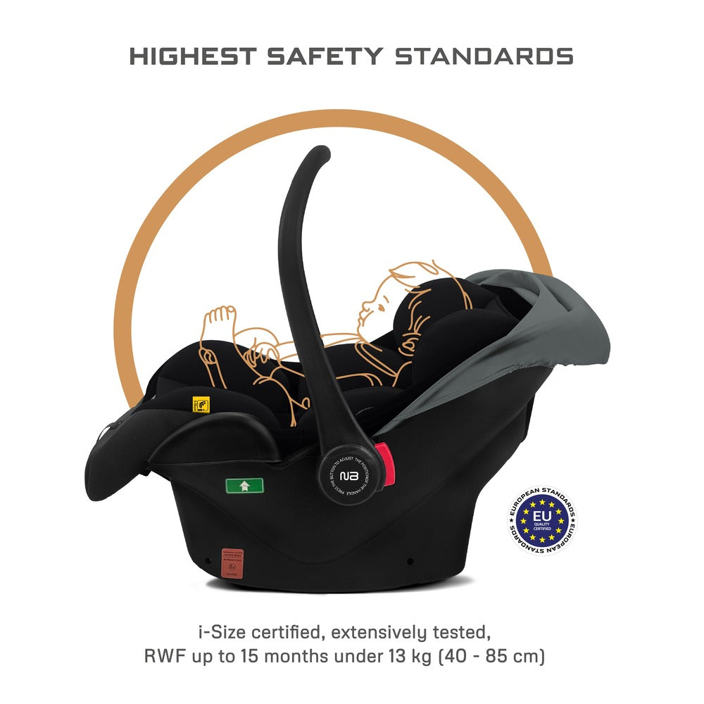 Neobreez i Sacro i Size Lightweight Baby Car Seat Carrier Grey/Black