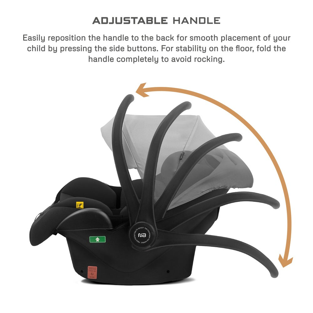 Neobreez i Sacro i Size Lightweight Baby Car Seat Carrier Grey/Black