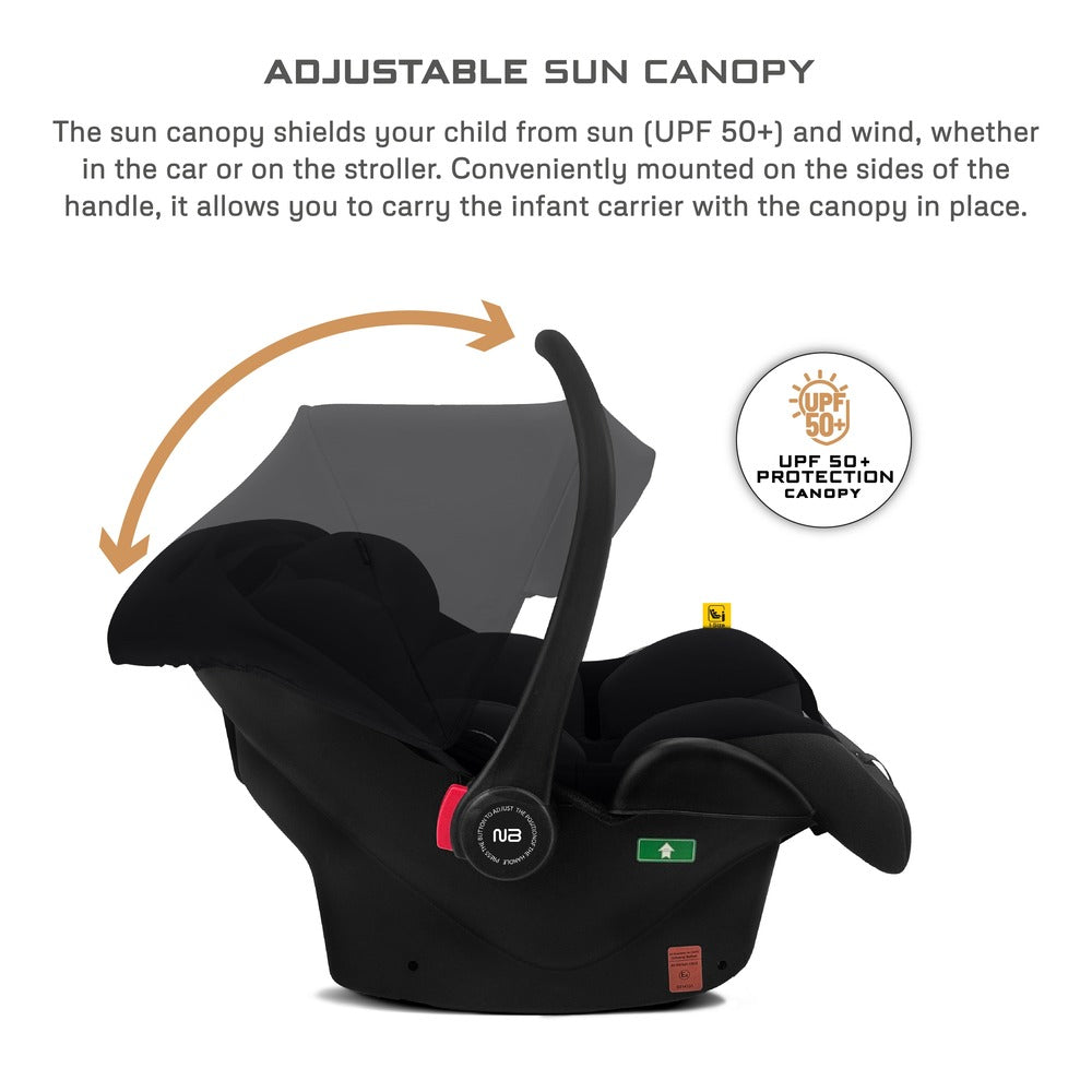 Neobreez i Sacro i Size Lightweight Baby Car Seat Carrier Black