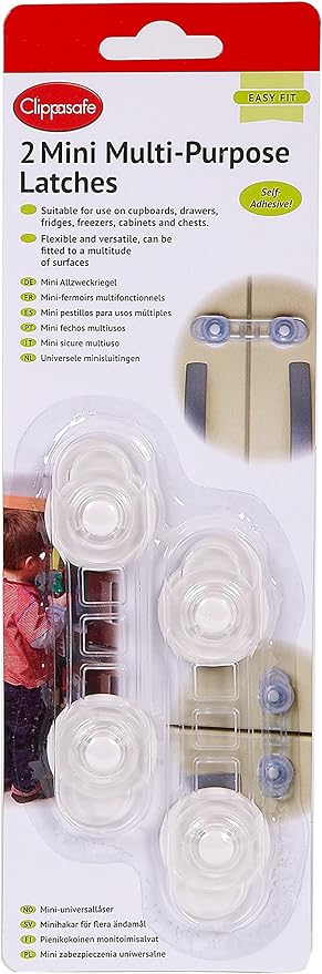 Clippasafe Mini Multi-Purpose Latches Pack of 2