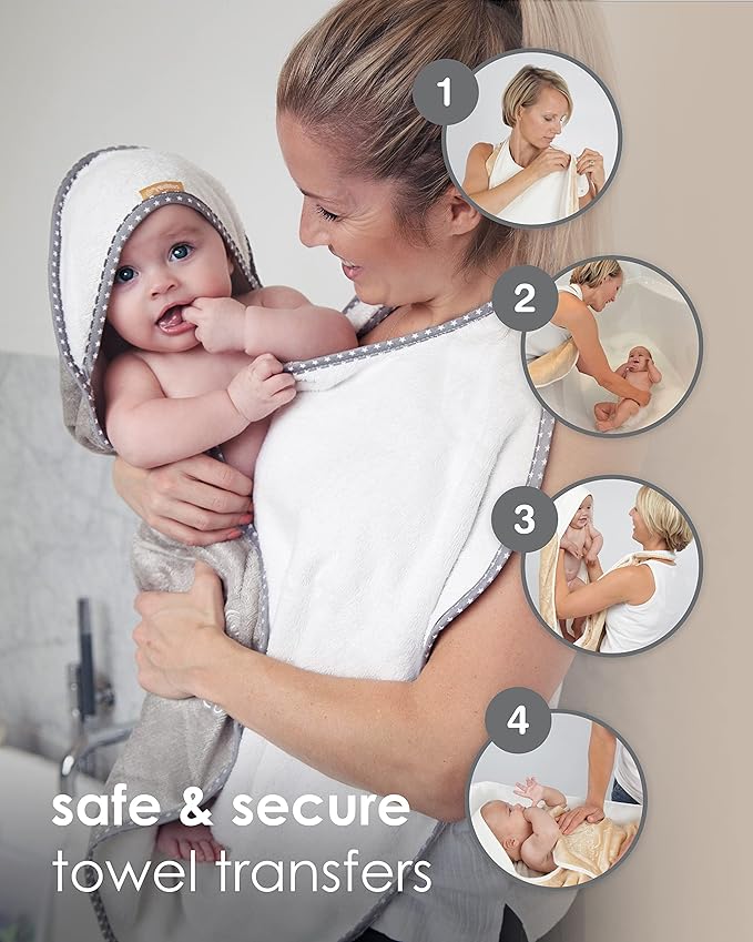 Cuddledry Hands Free Baby Bath Towel Grey