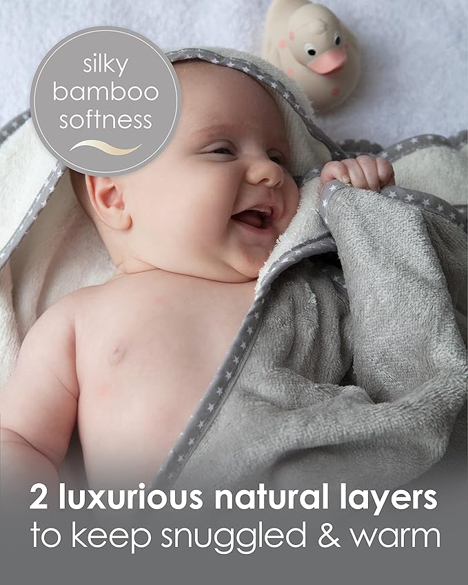 Cuddledry Hands Free Baby Bath Towel Grey