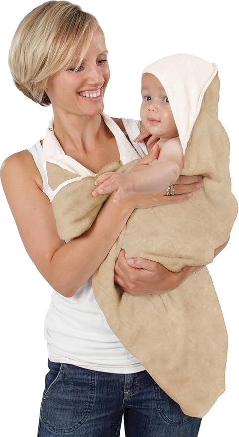 Cuddledry Hands Free Baby Bath Towel Oatmeal