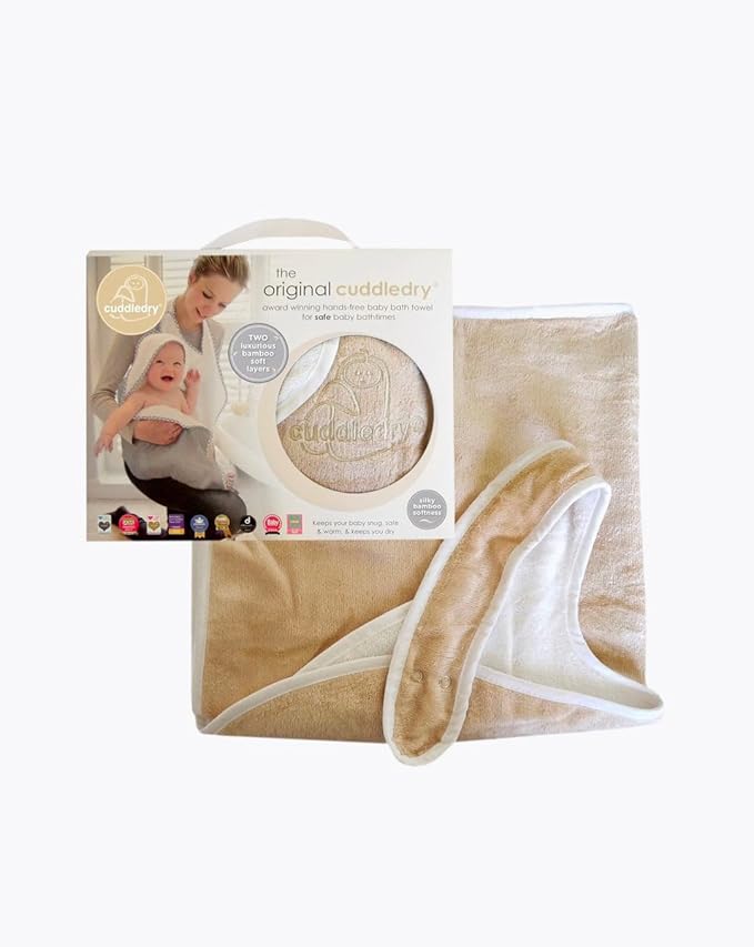 Cuddledry Hands Free Baby Bath Towel Oatmeal