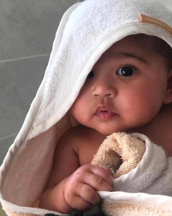 Cuddledry Hands Free Baby Bath Towel Oatmeal
