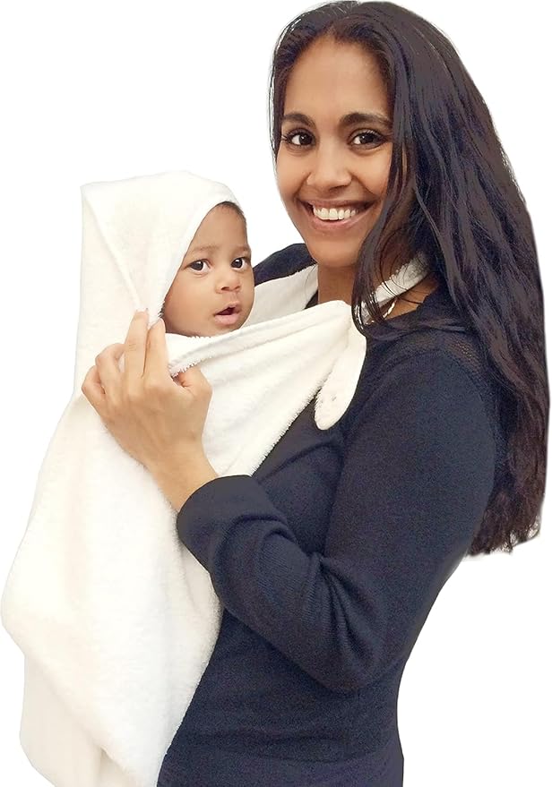 Cuddledry Hands Free Baby Bath Towel White