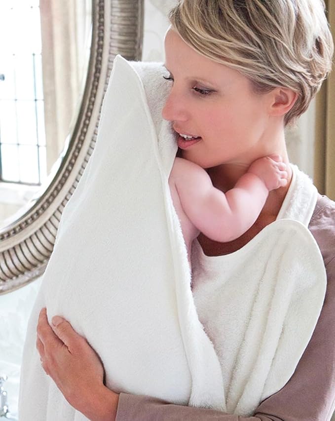 Cuddledry Hands Free Baby Bath Towel White