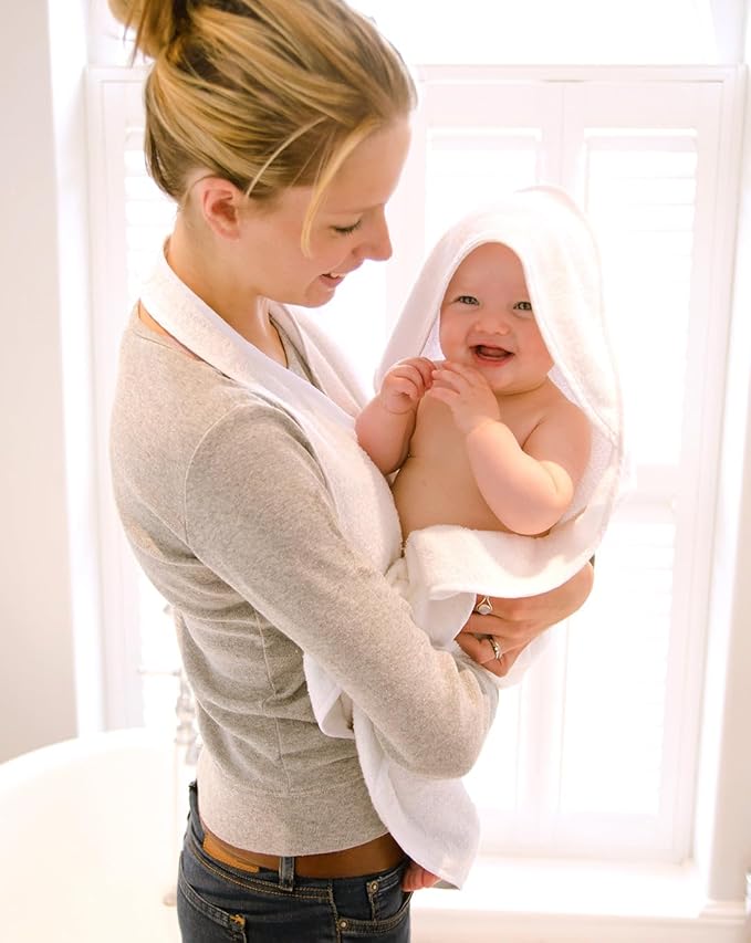 Cuddledry Hands Free Baby Bath Towel White