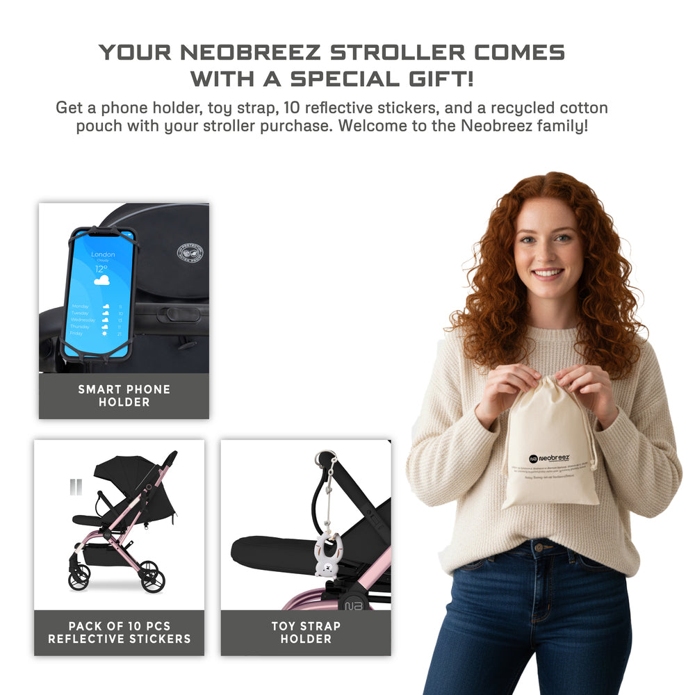 Neobreez Octa 360 Degree Rotate Lightweight Compact Travel Stroller Black