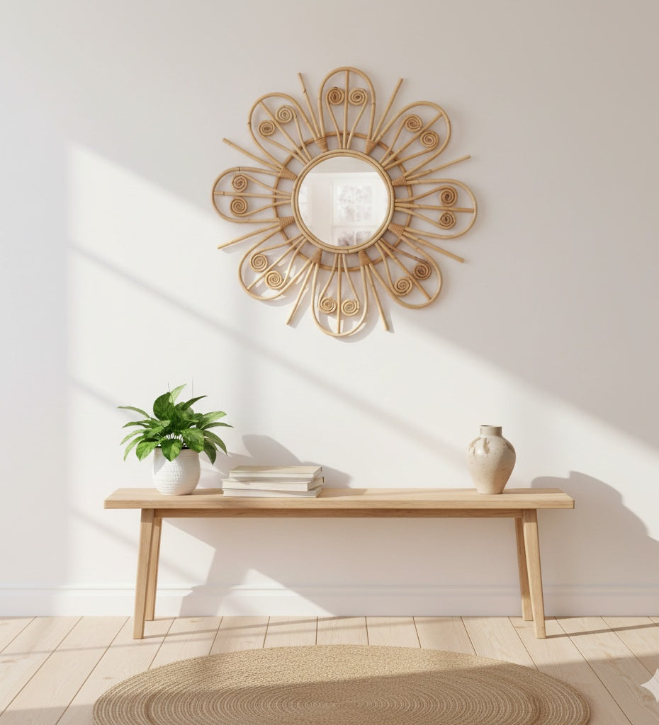 Cuddle Asta Rattan Mirror