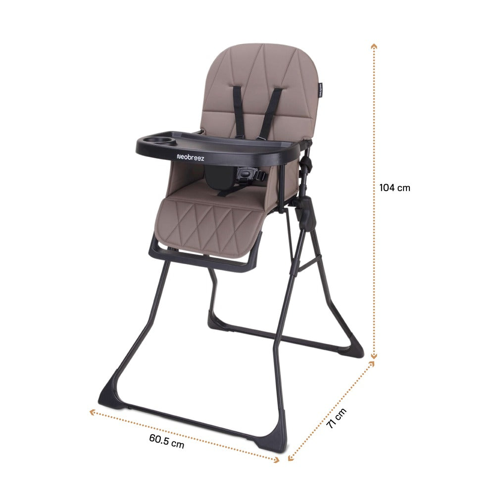 Neobreez Cris Compact Foldable Highchair For Child Brown/Black