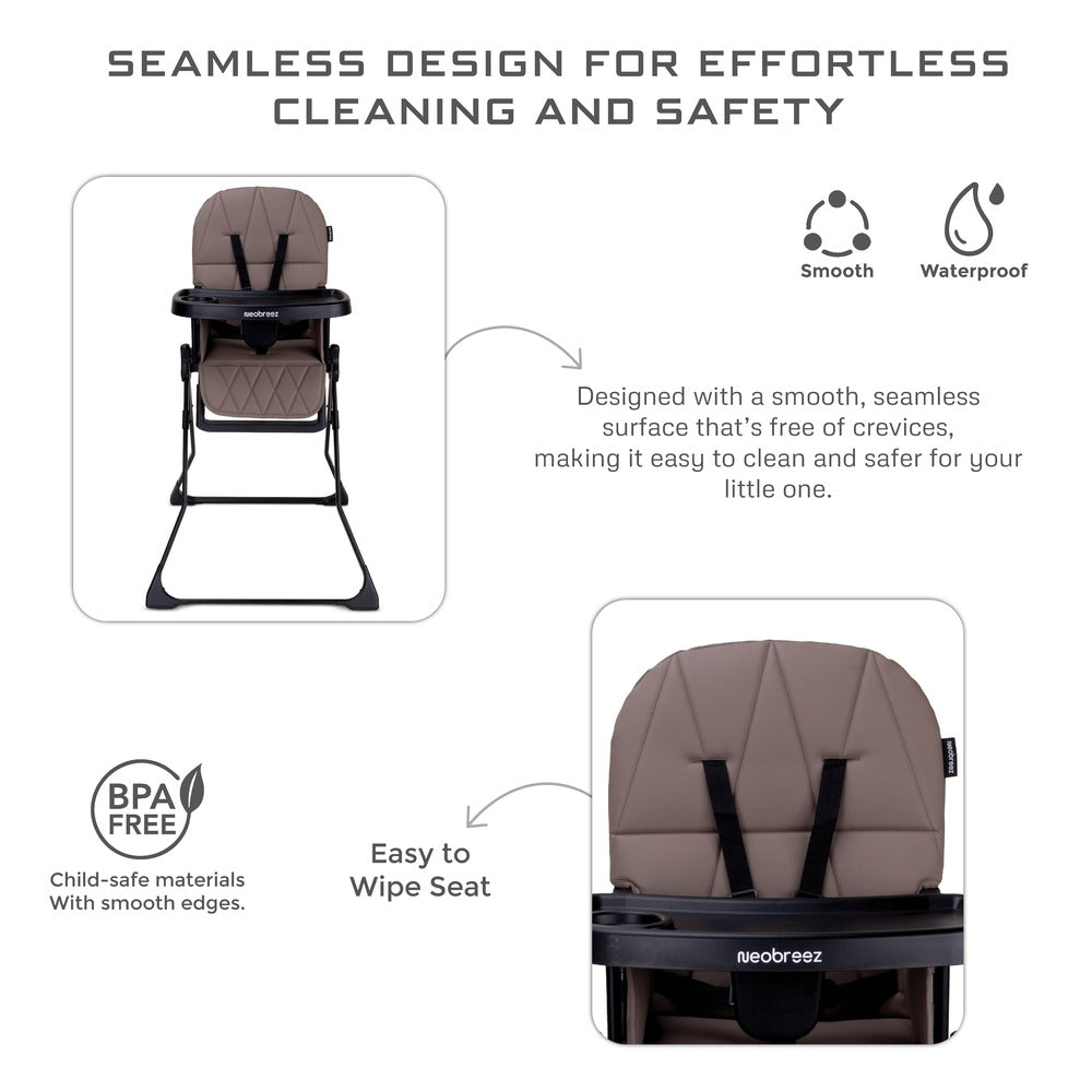 Neobreez Cris Compact Foldable Highchair For Child Brown/Black