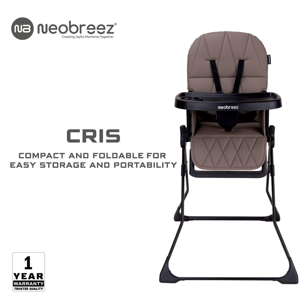 Neobreez Cris Compact Foldable Highchair For Child Brown/Black