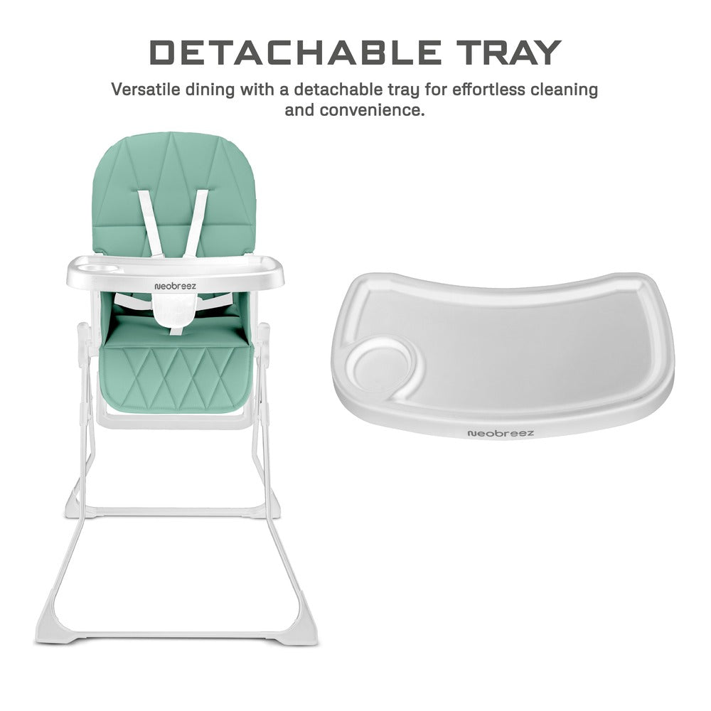Neobreez Cris Compact Foldable Highchair For Child Green/White