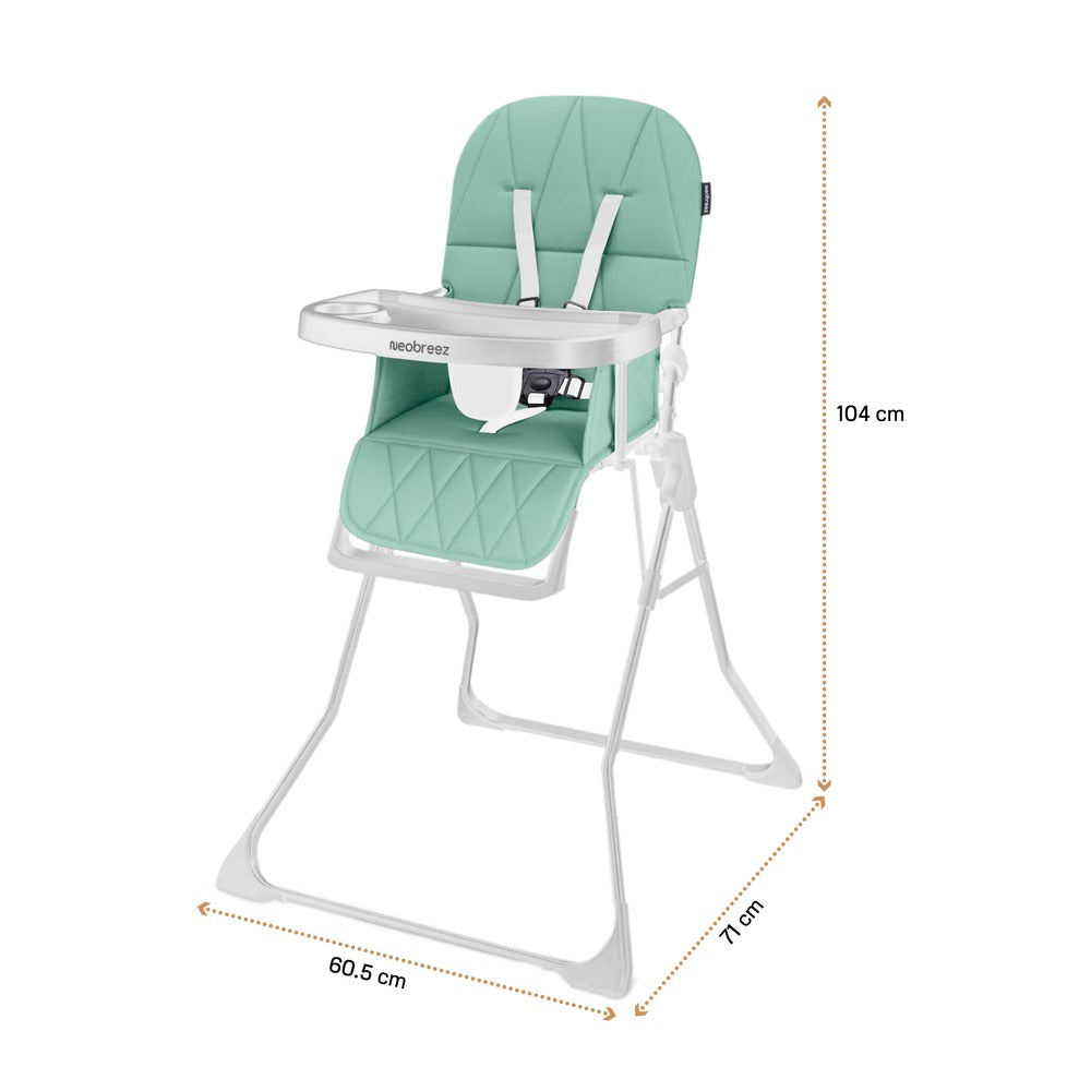Neobreez Cris Compact Foldable Highchair For Child Green/White