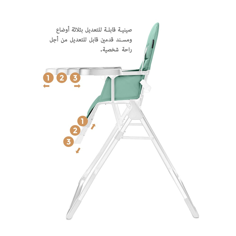 Neobreez Cris Compact Foldable Highchair For Child Green/White