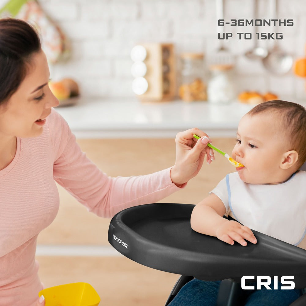 Neobreez Cris Compact Foldable Highchair For Child Green/White