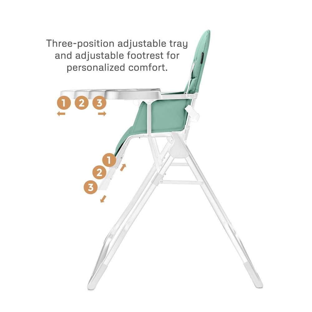 Neobreez Cris Compact Foldable Highchair For Child Green/White