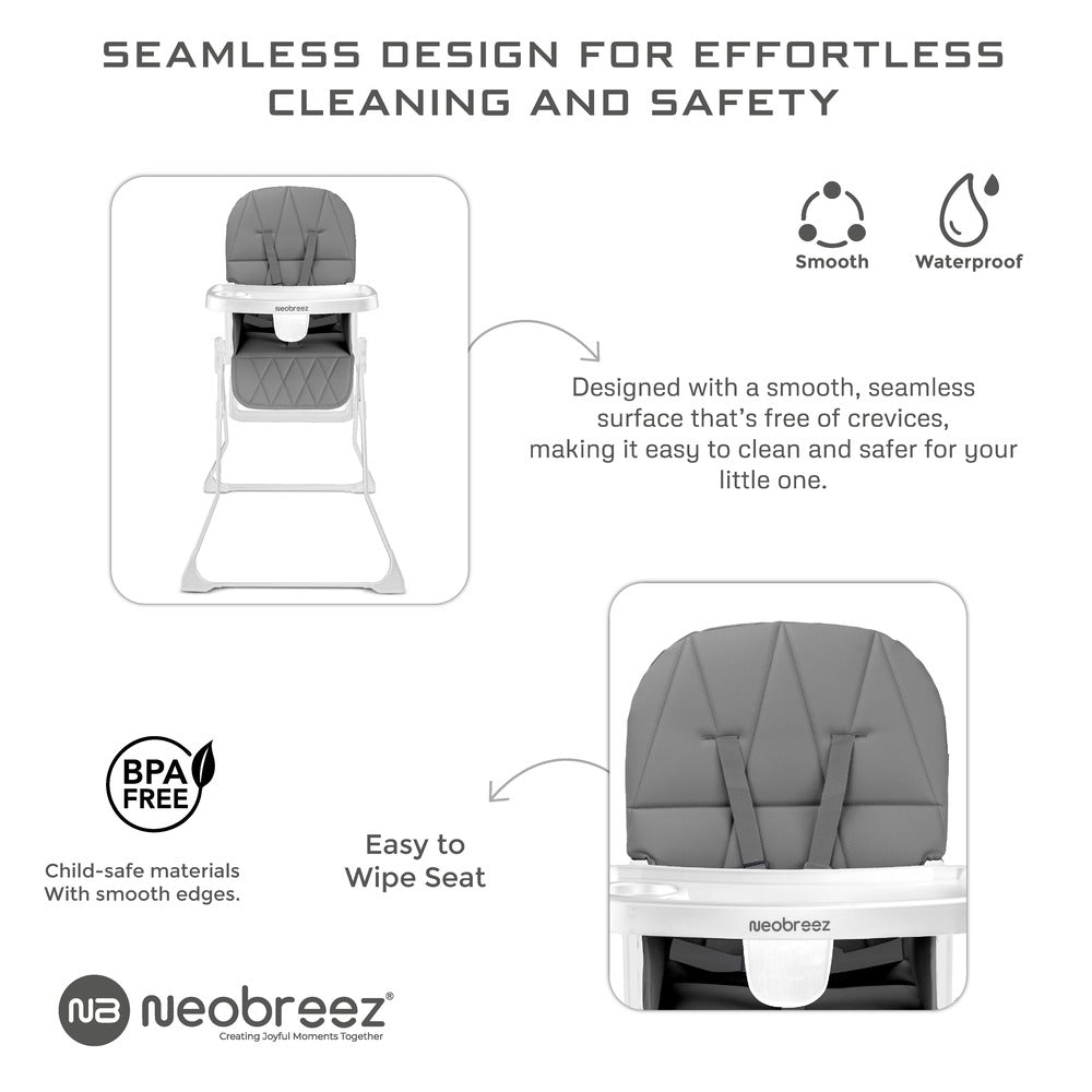 Neobreez Cris Compact Foldable Highchair For Child Grey/White