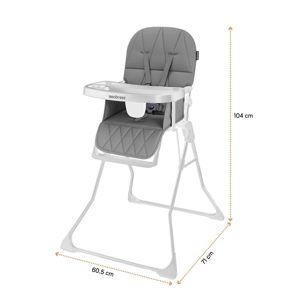 Neobreez Cris Compact Foldable Highchair For Child Grey/White