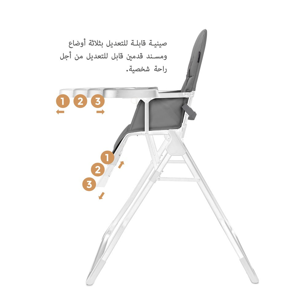 Neobreez Cris Compact Foldable Highchair For Child Grey/White