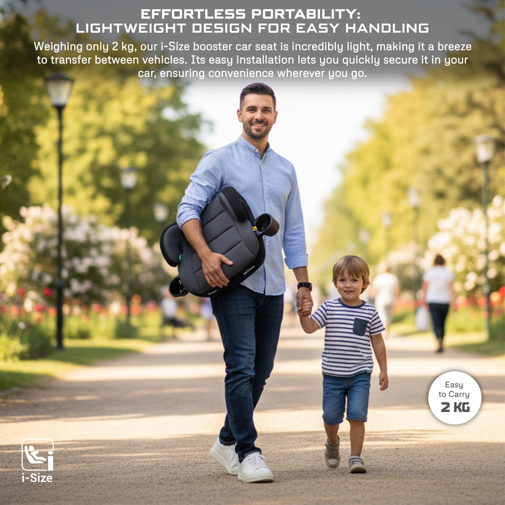 Neobreez i Fira i Size Backless Booster Seat with 2 Cup Holders Grey/Black