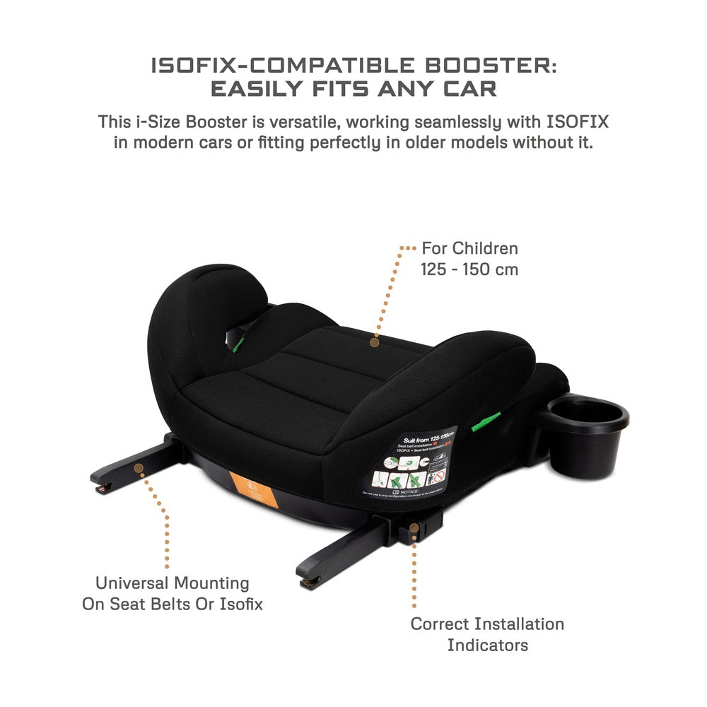 Neobreez i Sanfaro Isofix Backless Booster i Size Car Seat Black