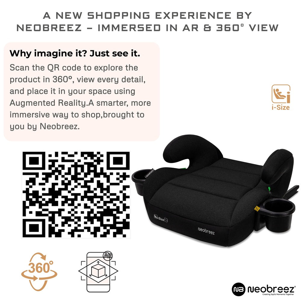 Neobreez i Sanfaro Isofix Backless Booster i Size Car Seat Black