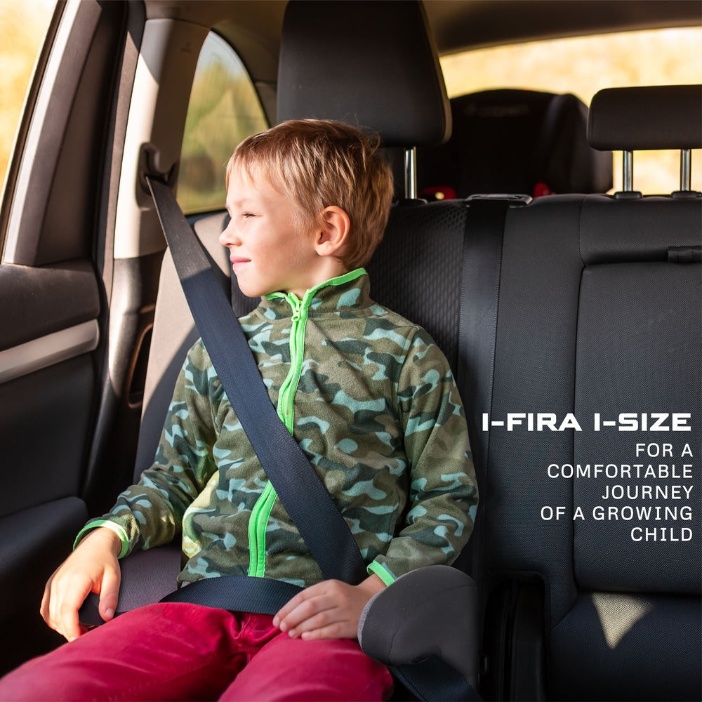 Neobreez i Fira i Size Backless Booster Seat with 2 Cup Holders Grey