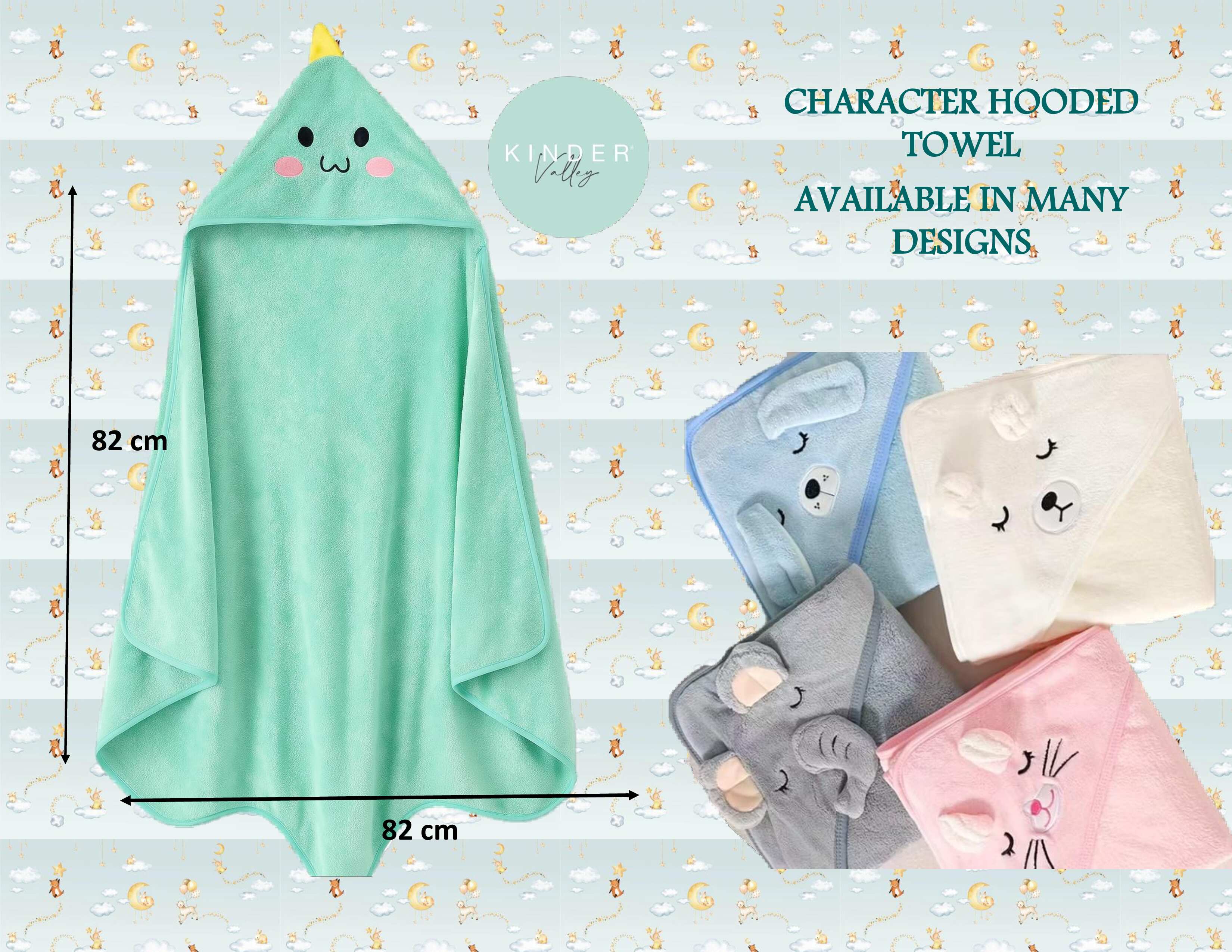 Kinder Valley White Bear Hooded Towel