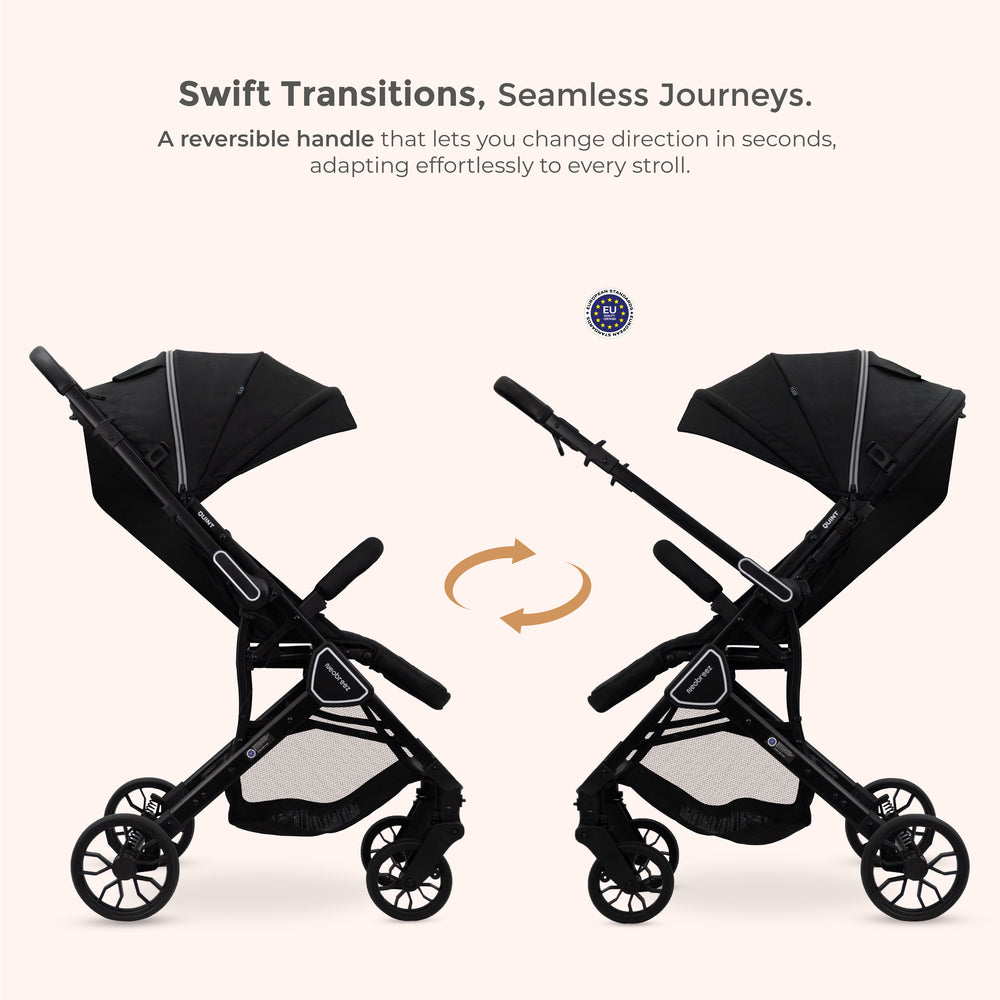 Neobreez Quint Reversible Handle Compact Travel Stroller Black