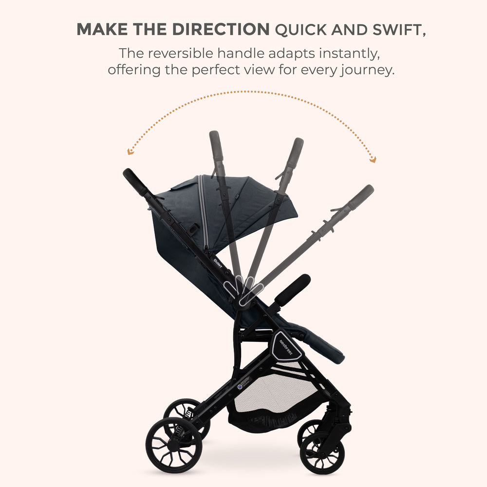 Neobreez Quint Reversible Handle Compact Travel Stroller Dark Grey