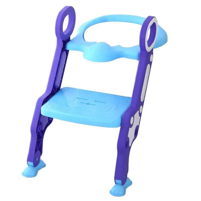 Little Angel Foldable Toddler Potty Training Seat with Ladder Blue