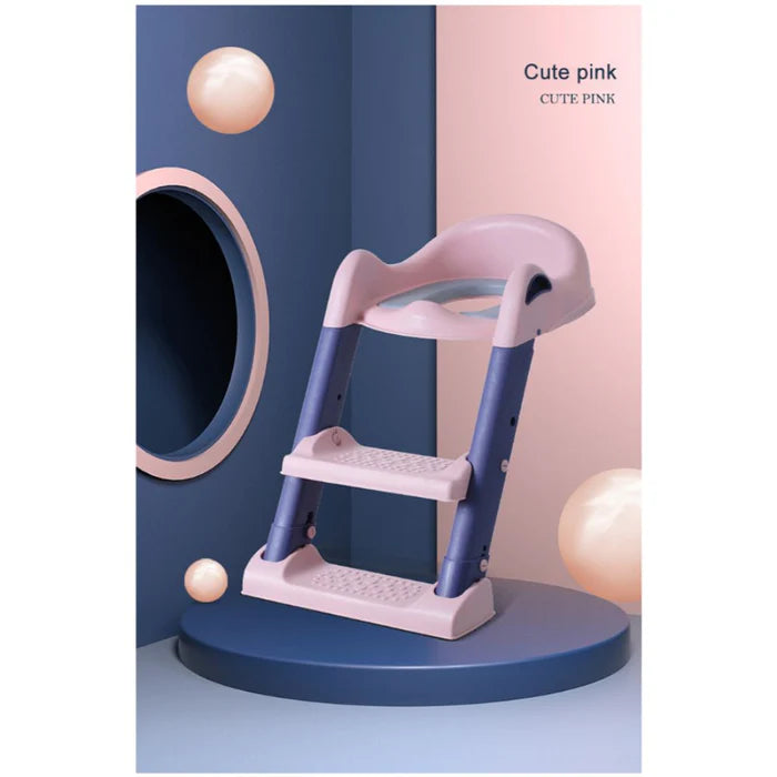 Little Angel Foldable Toddler Potty Training Seat with Ladder Pink
