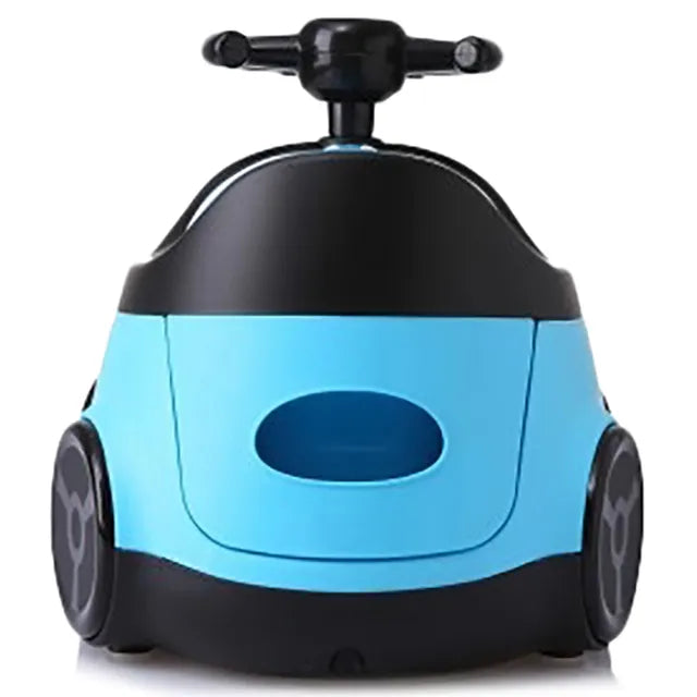 Little Angel Baby Potty Car Design Training Seat With Steering- Blue