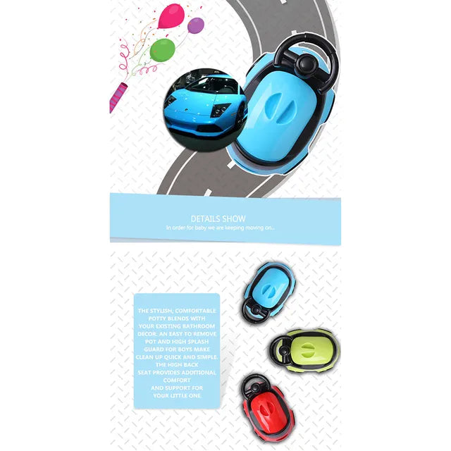 Little Angel Baby Potty Car Design Training Seat With Steering- Blue