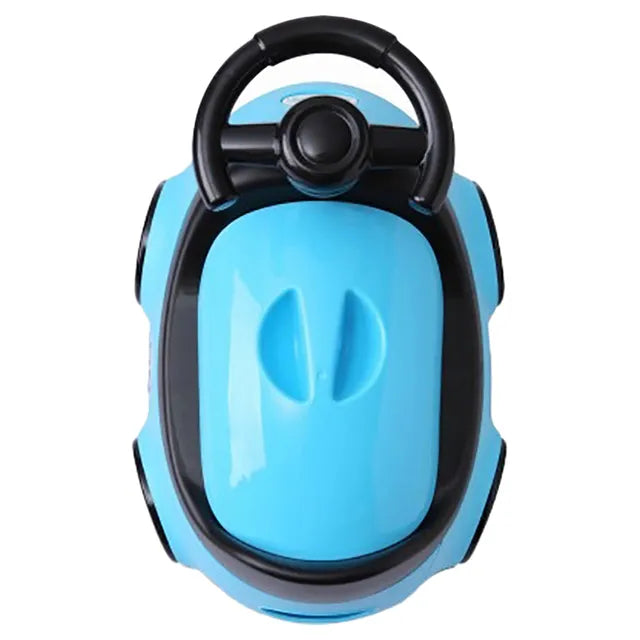 Little Angel Baby Potty Car Design Training Seat With Steering- Blue