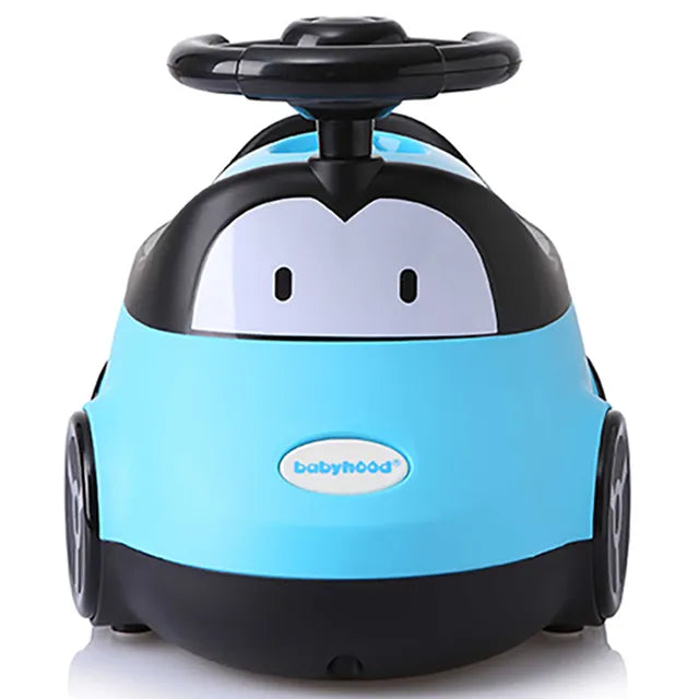 Little Angel Baby Potty Car Design Training Seat With Steering- Blue